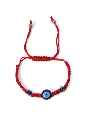 Adjustable Evil Eye Fabric Bracelet for Protection Against Negative Energy